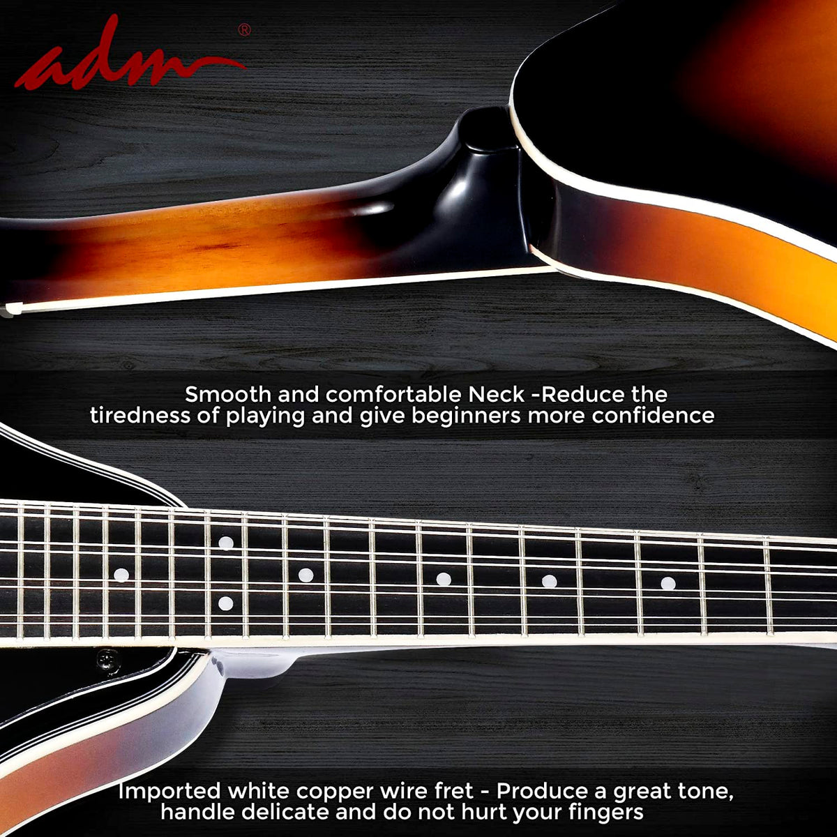 Wood A Style Mandolin Instrument Kit with Bag V6885