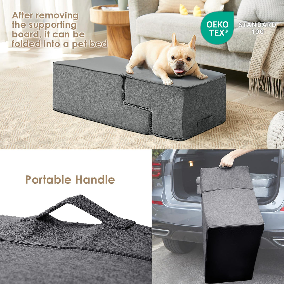4-Step Grey Dog Stairs R398