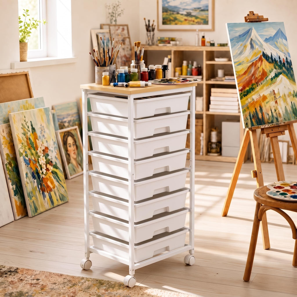 Rolling Cart with 8 Drawers E1883