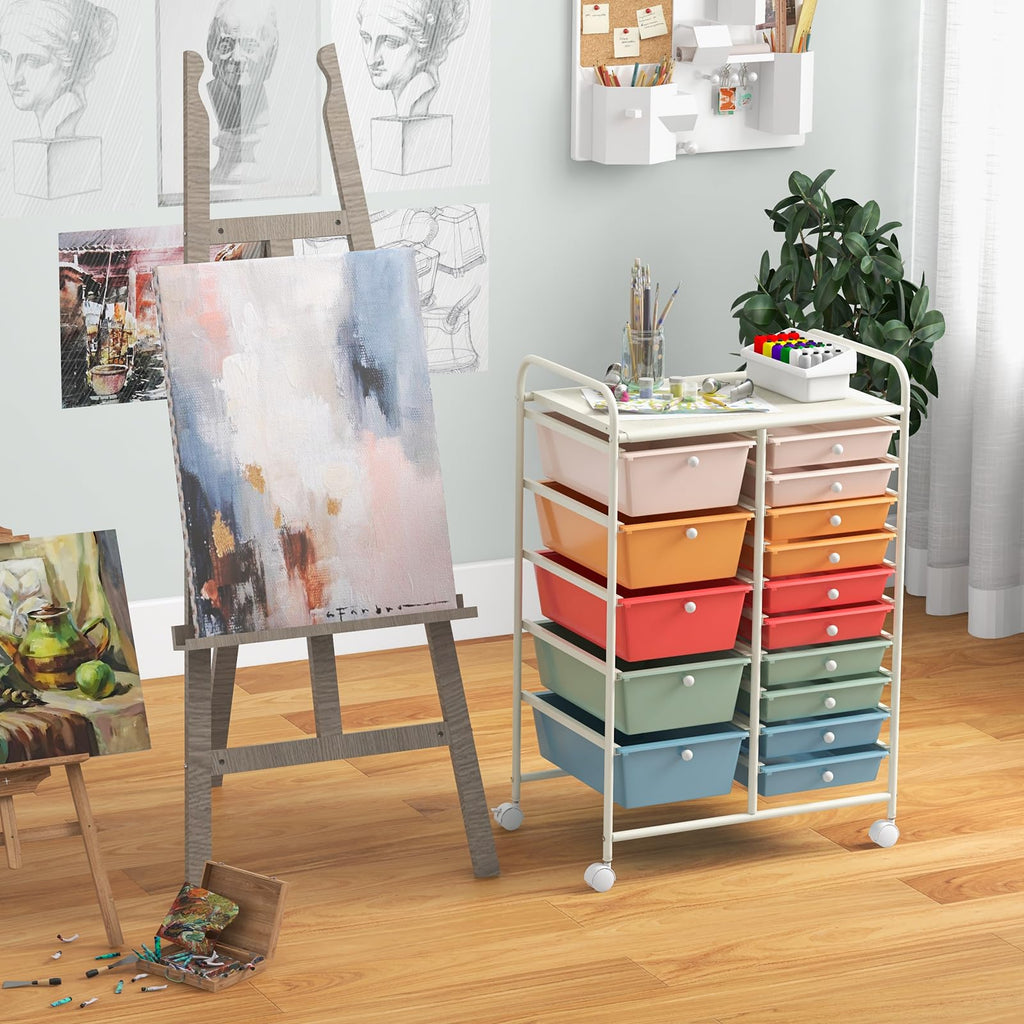 15 Drawer Rolling Storage Cart with Wheels F16585