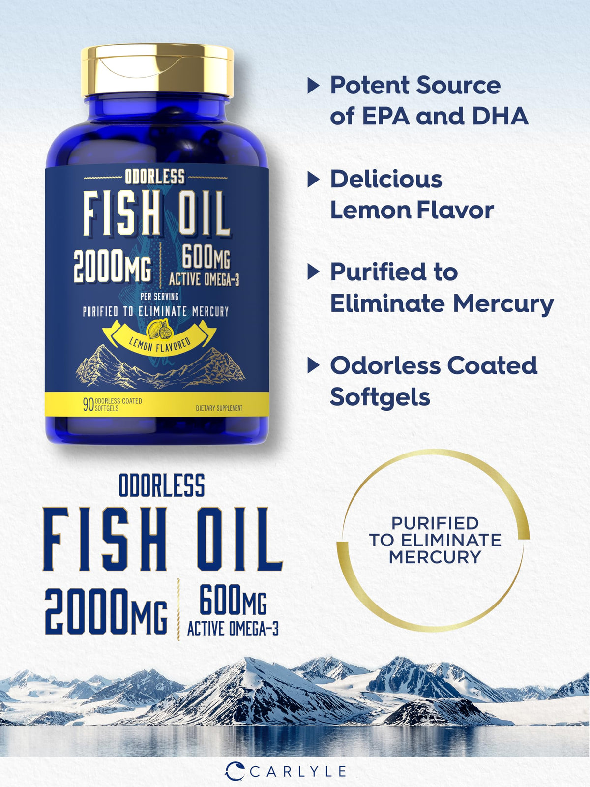 Fish Oil 2000mg Omega 3 Supplement U52999