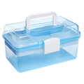 10 Inch Blue Plastic Storage Box with Removable Tray G58747