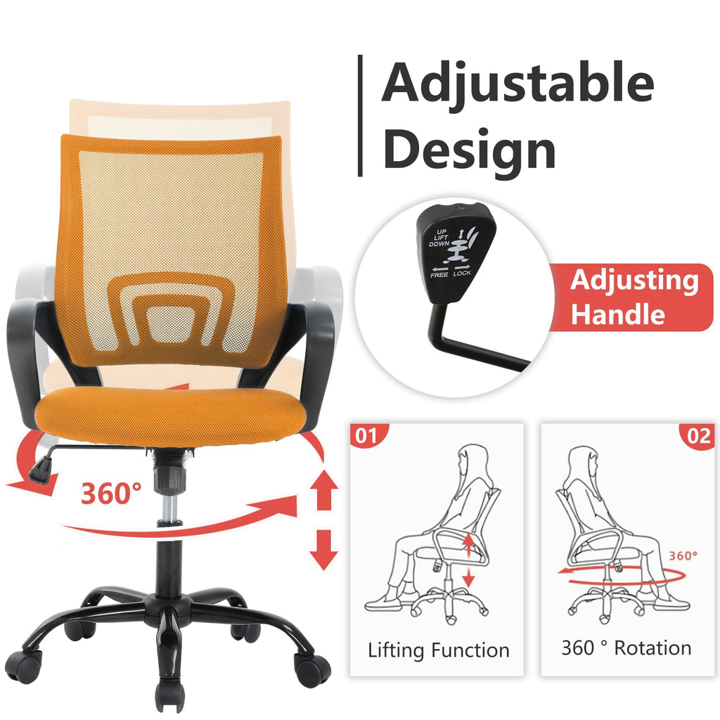 Orange Mesh Ergonomic Office Chair W9865