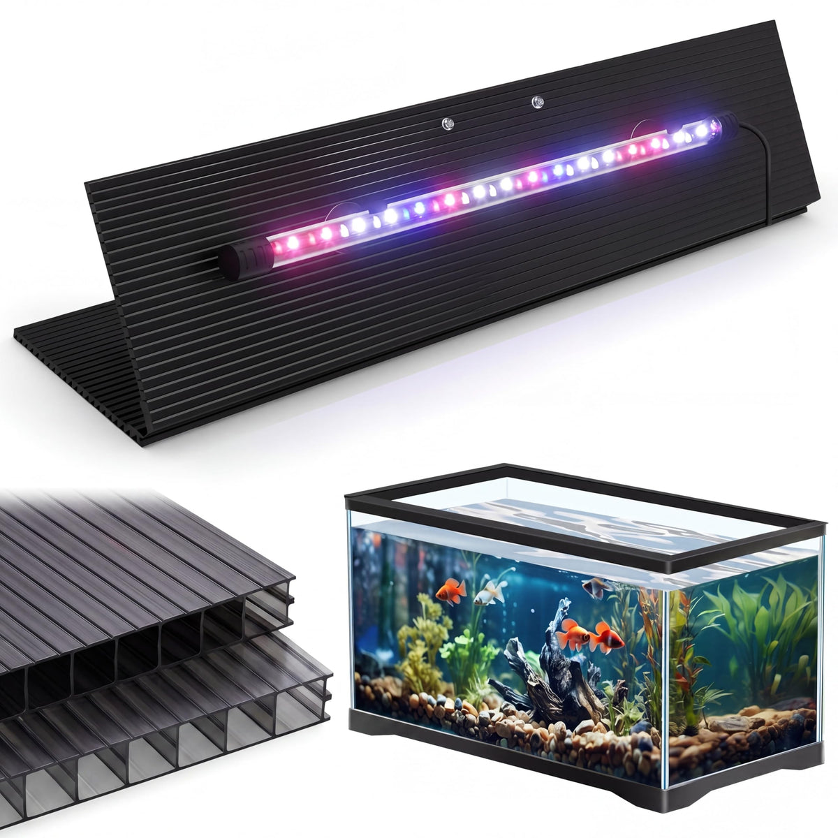Aquarium Lid with LED Light 29 x 11.38 x 0.12 Inch N1898