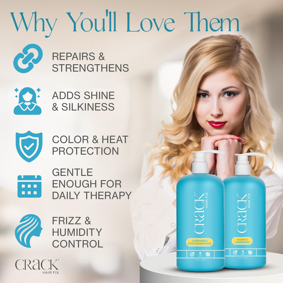 Shampoo and Conditioner Set, 33.8 oz Each F600