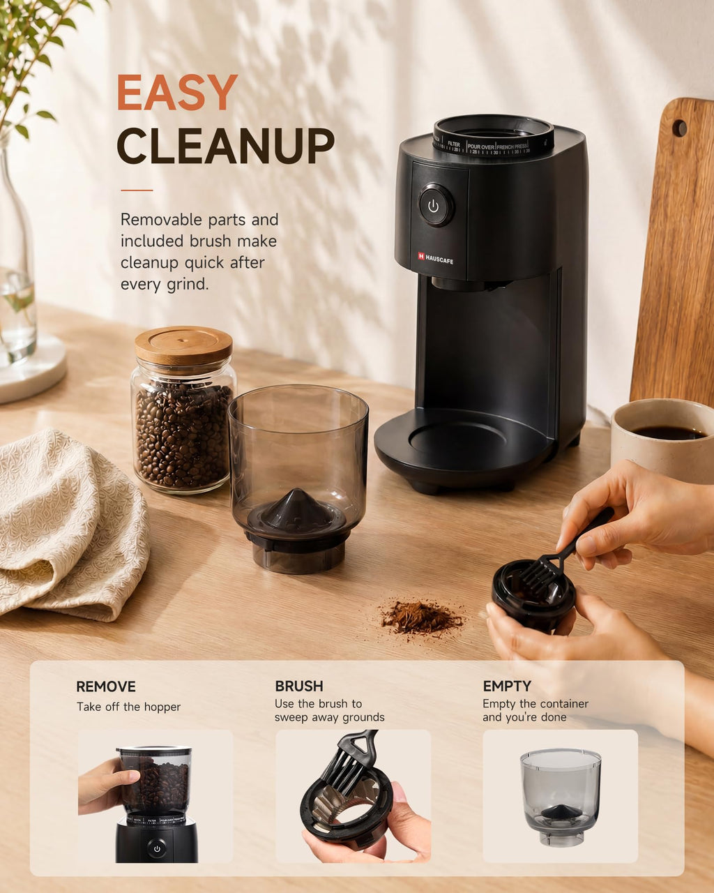 Electric Burr Coffee Grinder with 38 Grind Settings, Black A8588