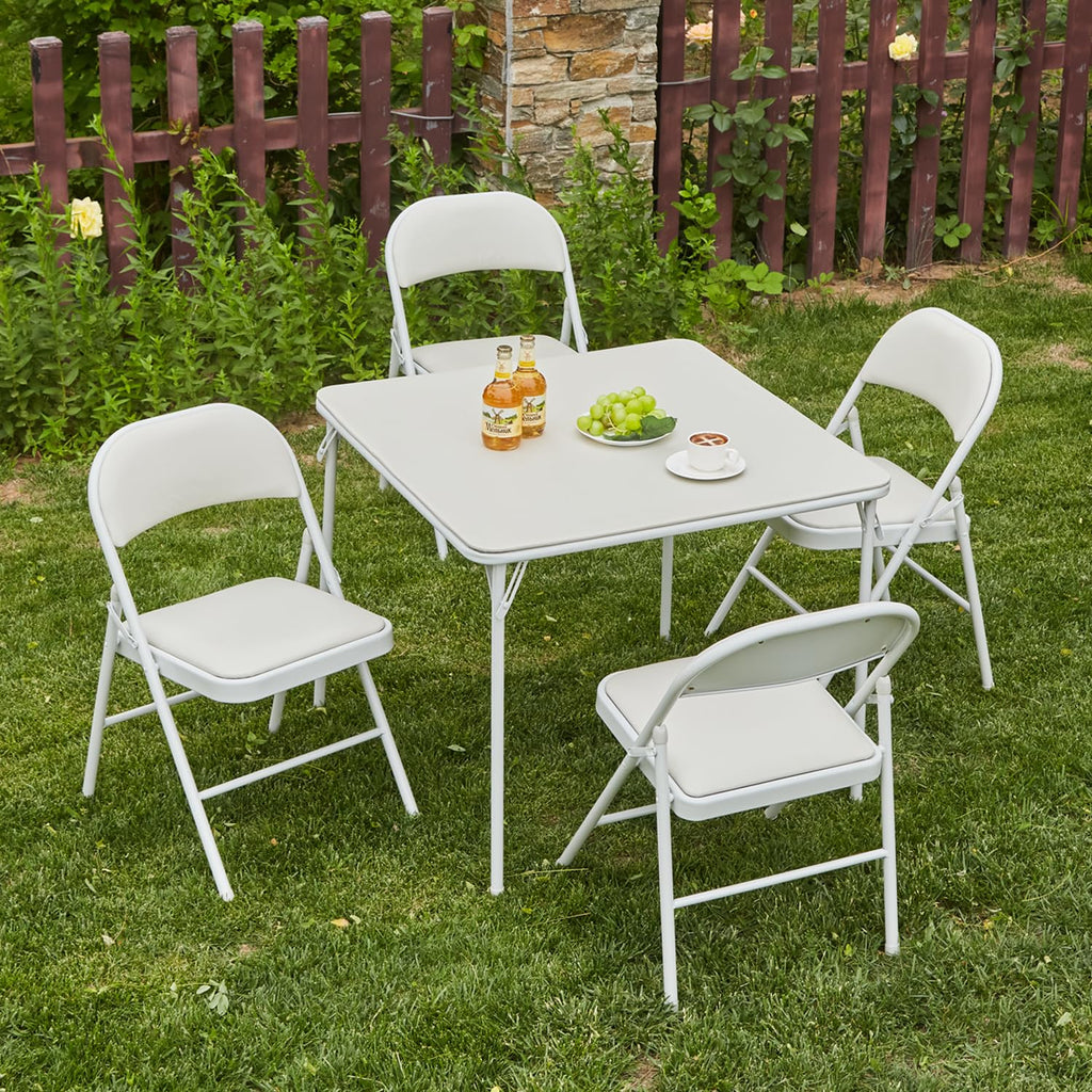 Square Folding Table with Collapsible Legs White P44457