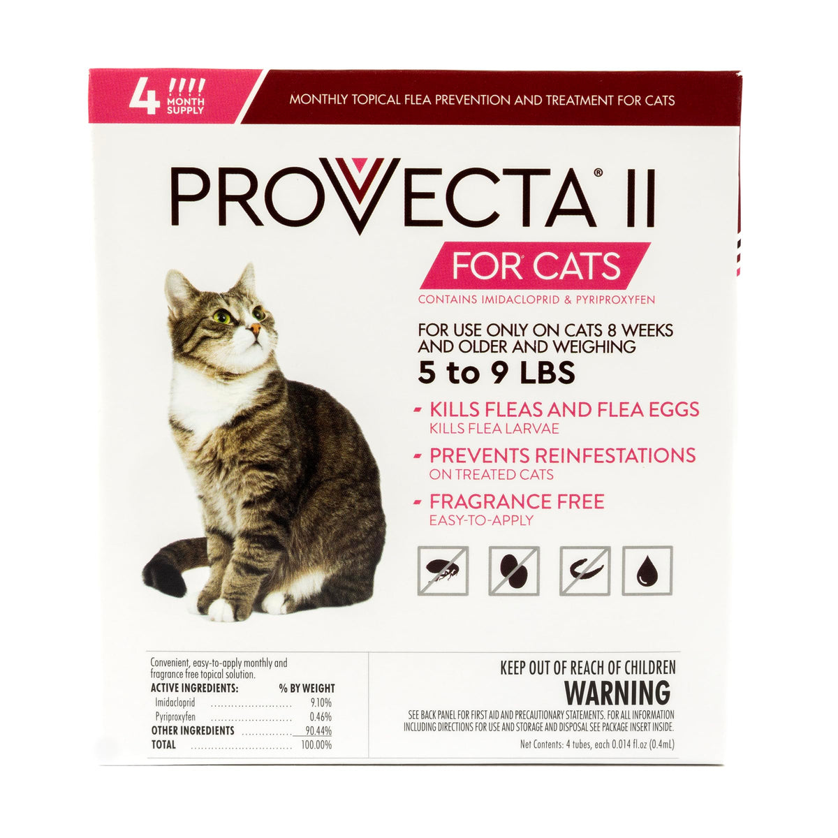 Flea Treatment for Small Cats 5-9 lbs, 4-Month Supply E848