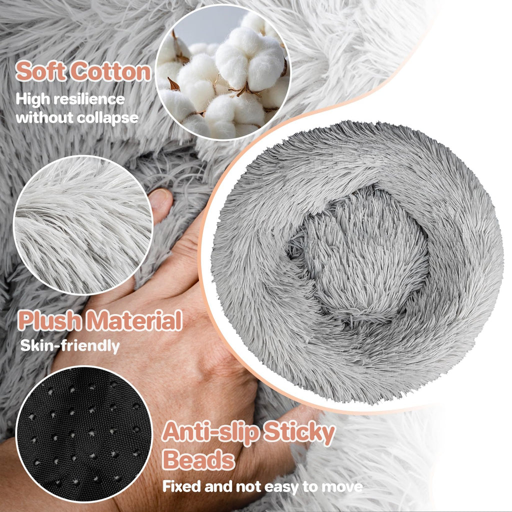 Small Washable Plush Donut Cat Bed Q3744