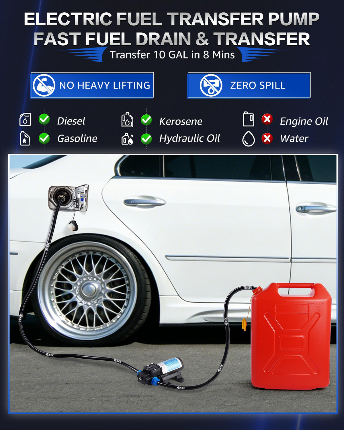 12V Gasoline Transfer Pump Set E881592