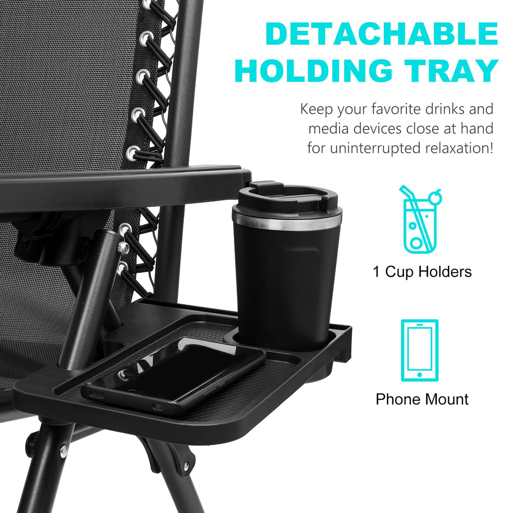 Set of 2 Adjustable Steel Mesh Zero Gravity Lounge Chair Recliners U1519
