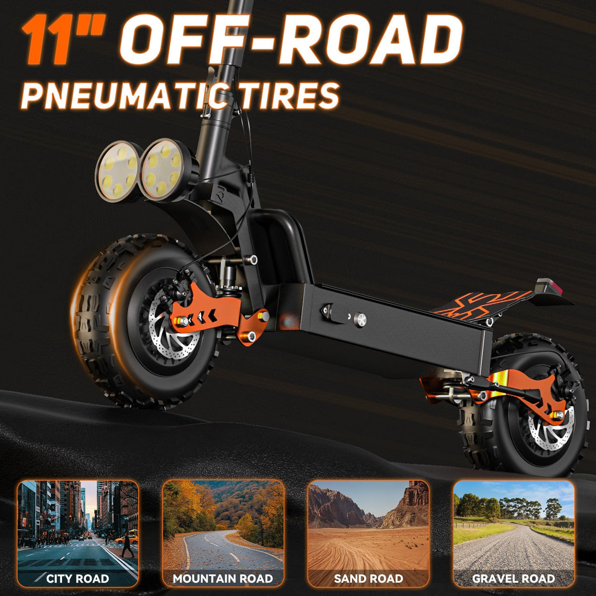 2400W Dual Motor 70 Miles Range 30MPH Foldable Off Road Electric Scooter Q1312