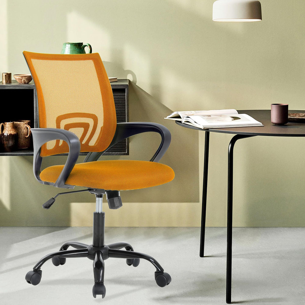 Orange Mesh Ergonomic Office Chair W9865