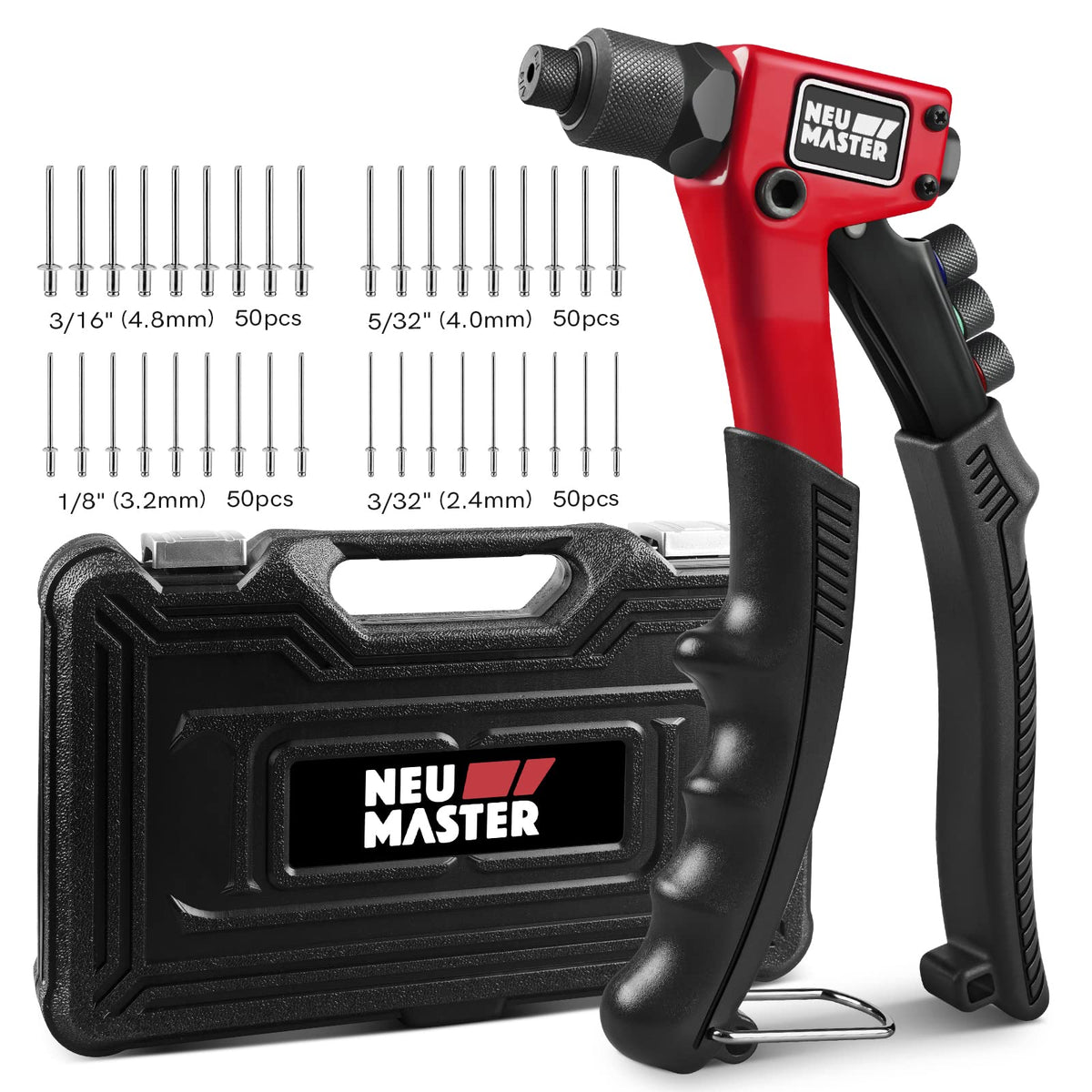 Rivet Gun Tool Kit with 200 Rivets J2377