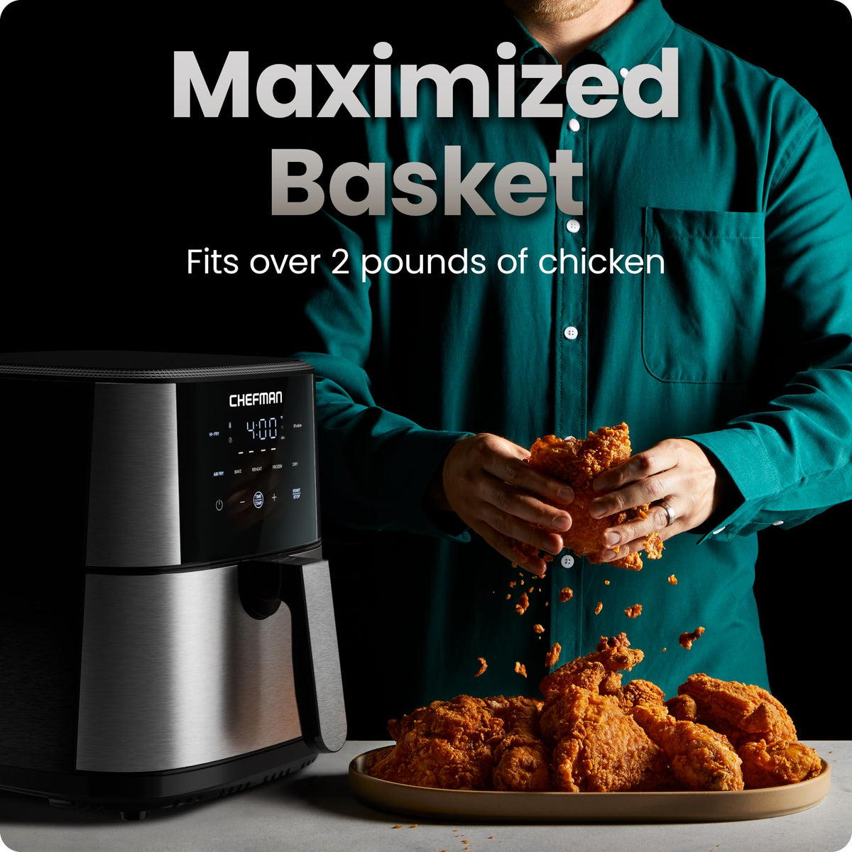 6 Qt 5-in-1 Nonstick Stainless Steel Air Fryer F997