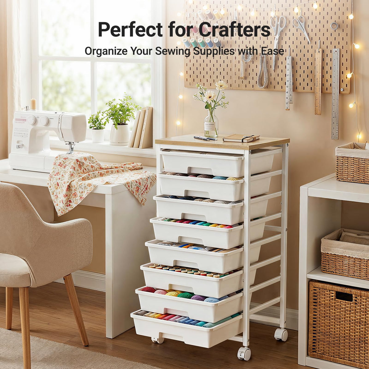 Rolling Cart with 8 Drawers E1883