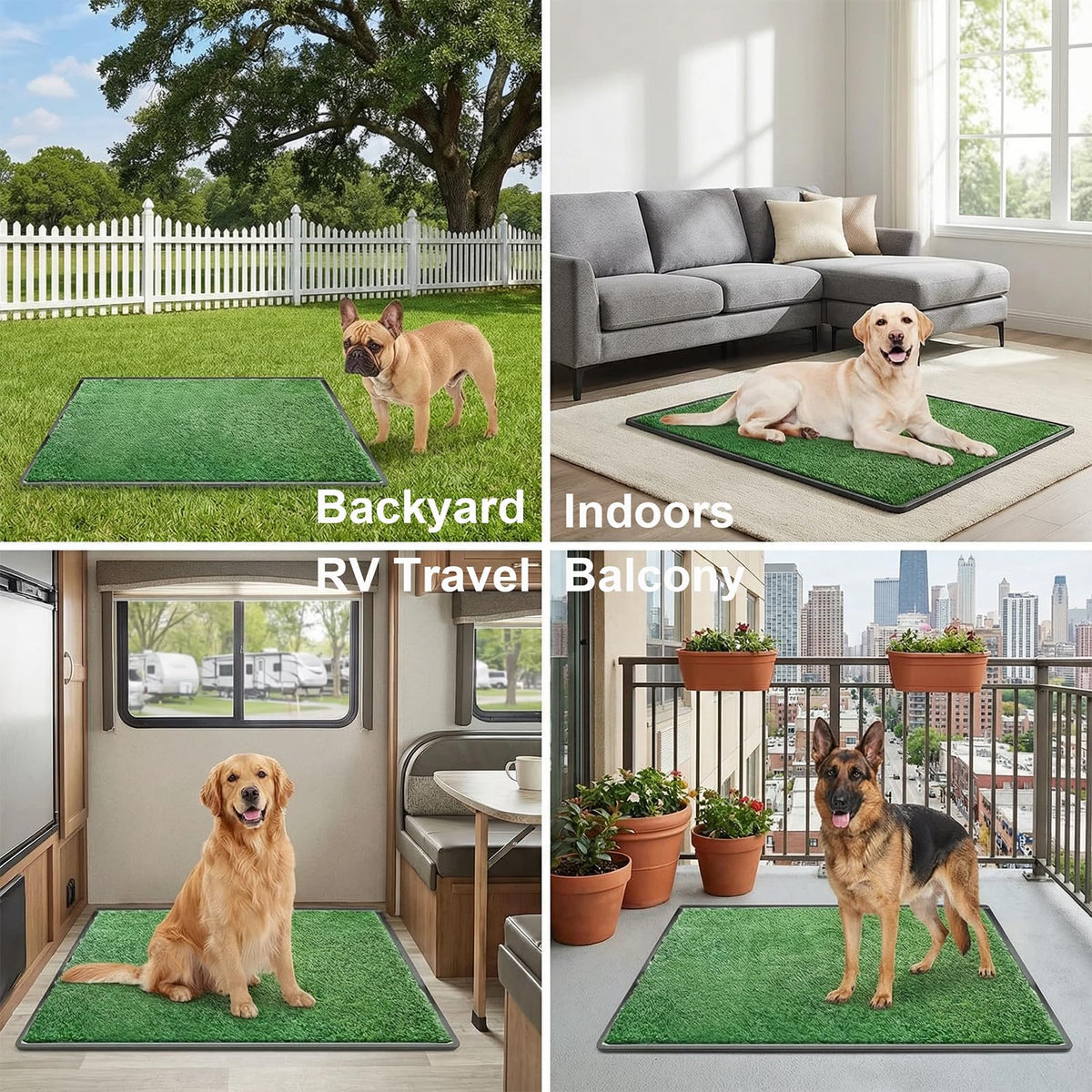35"x23" Large Dog Grass Pad with Tray D431