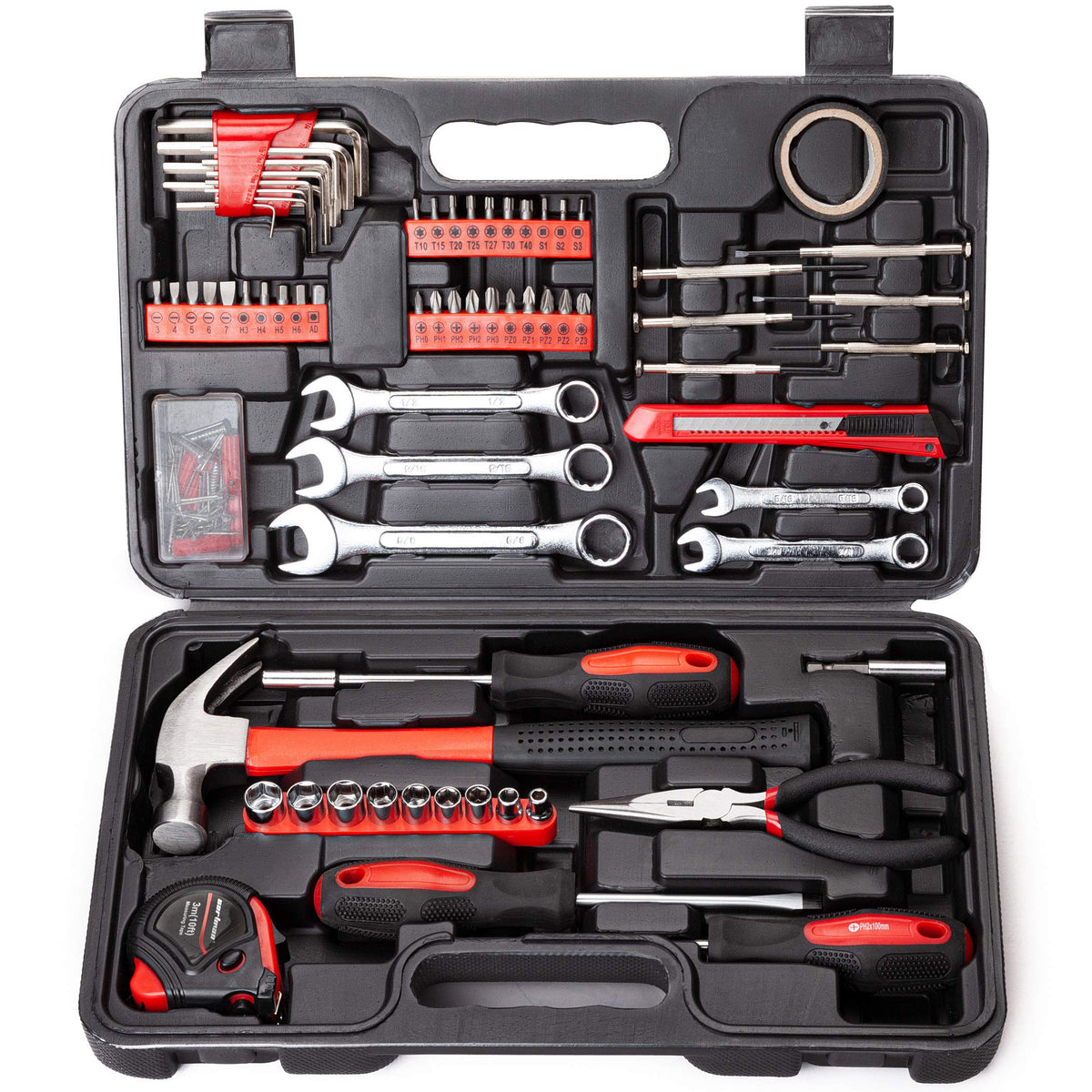 148-Piece Household Tool Set with Plastic Toolbox H536