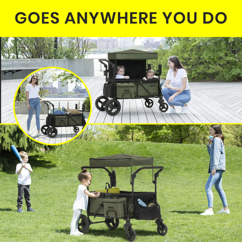 Black/Green Stroller Wagon with Cooler Bag R3012