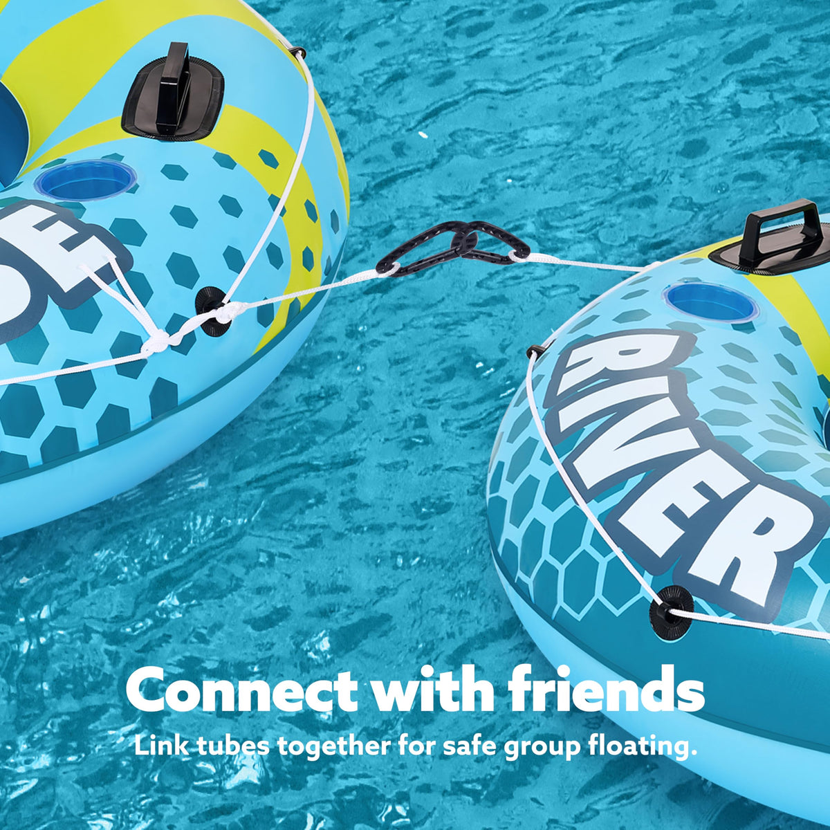 2-Person Inflatable River Tube with 2 Cup Holders & Removable Cooler G991