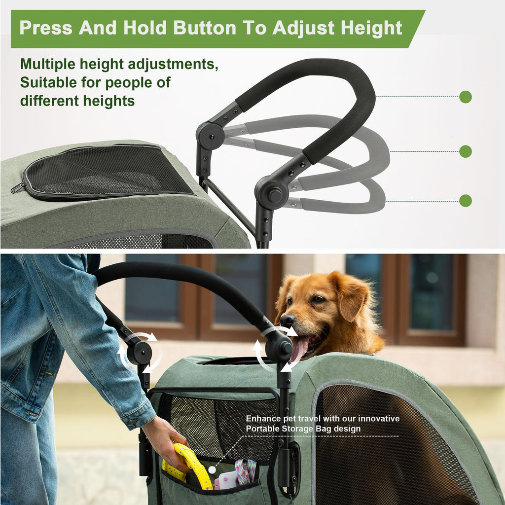 Green Dog Stroller 160 lbs Capacity S735