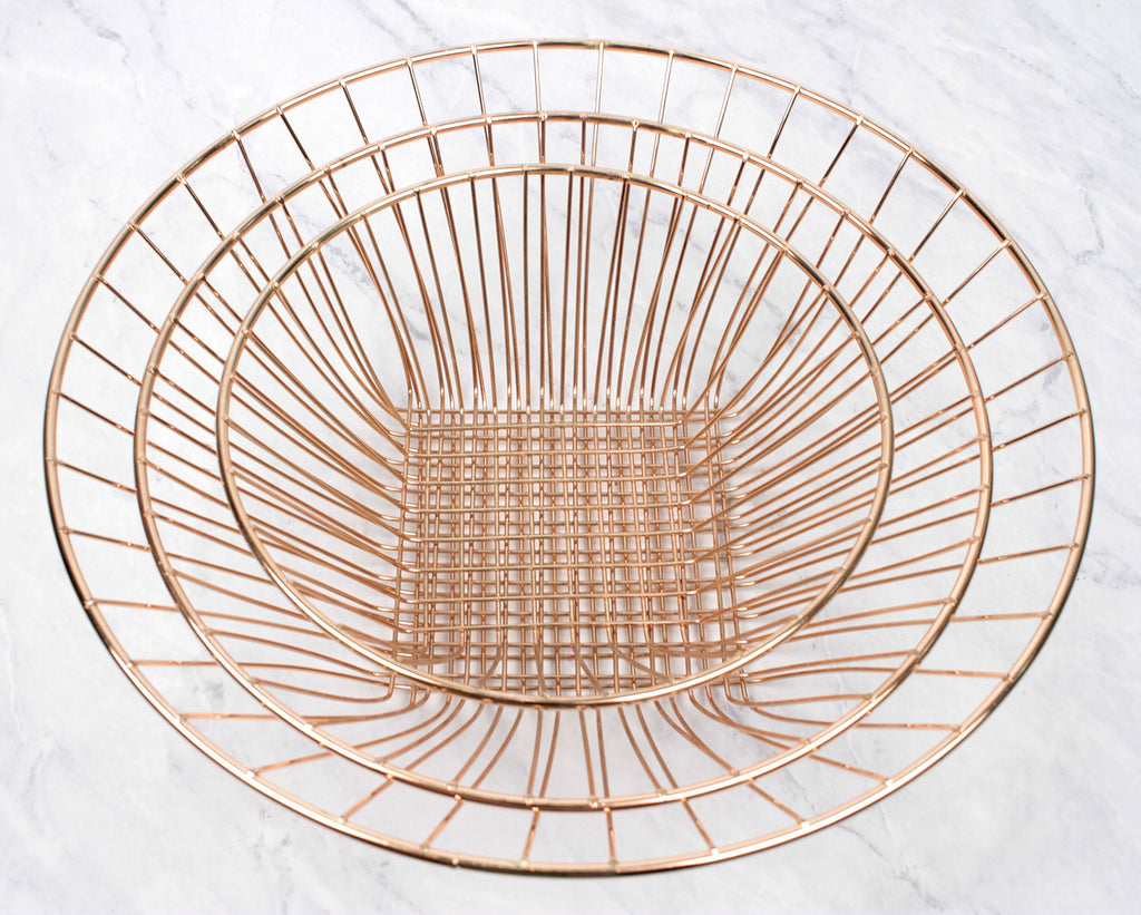 3-Tier Copper Wire Hanging Baskets X42562