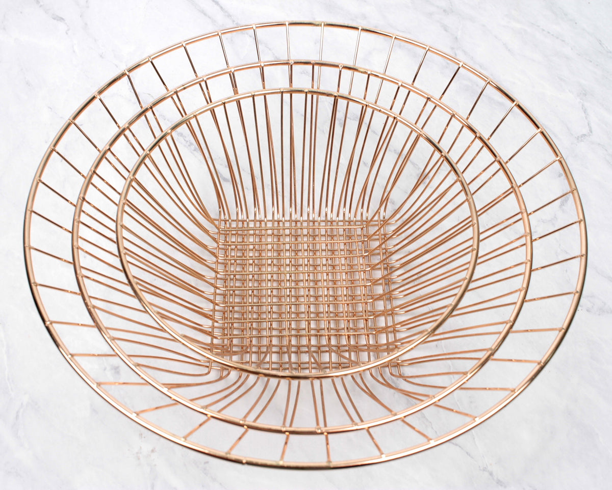 3-Tier Copper Wire Hanging Baskets X42562
