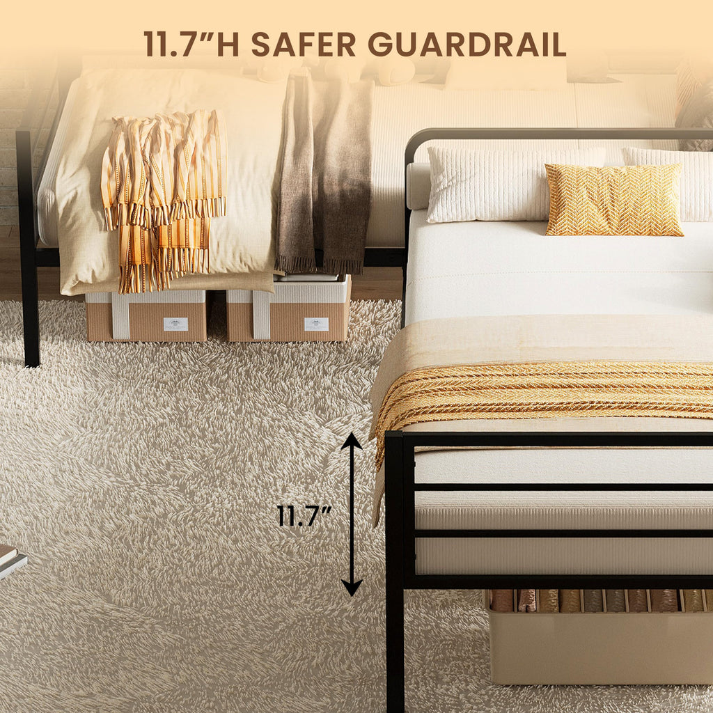 Black L Shaped Twin Beds with Rails Z2873